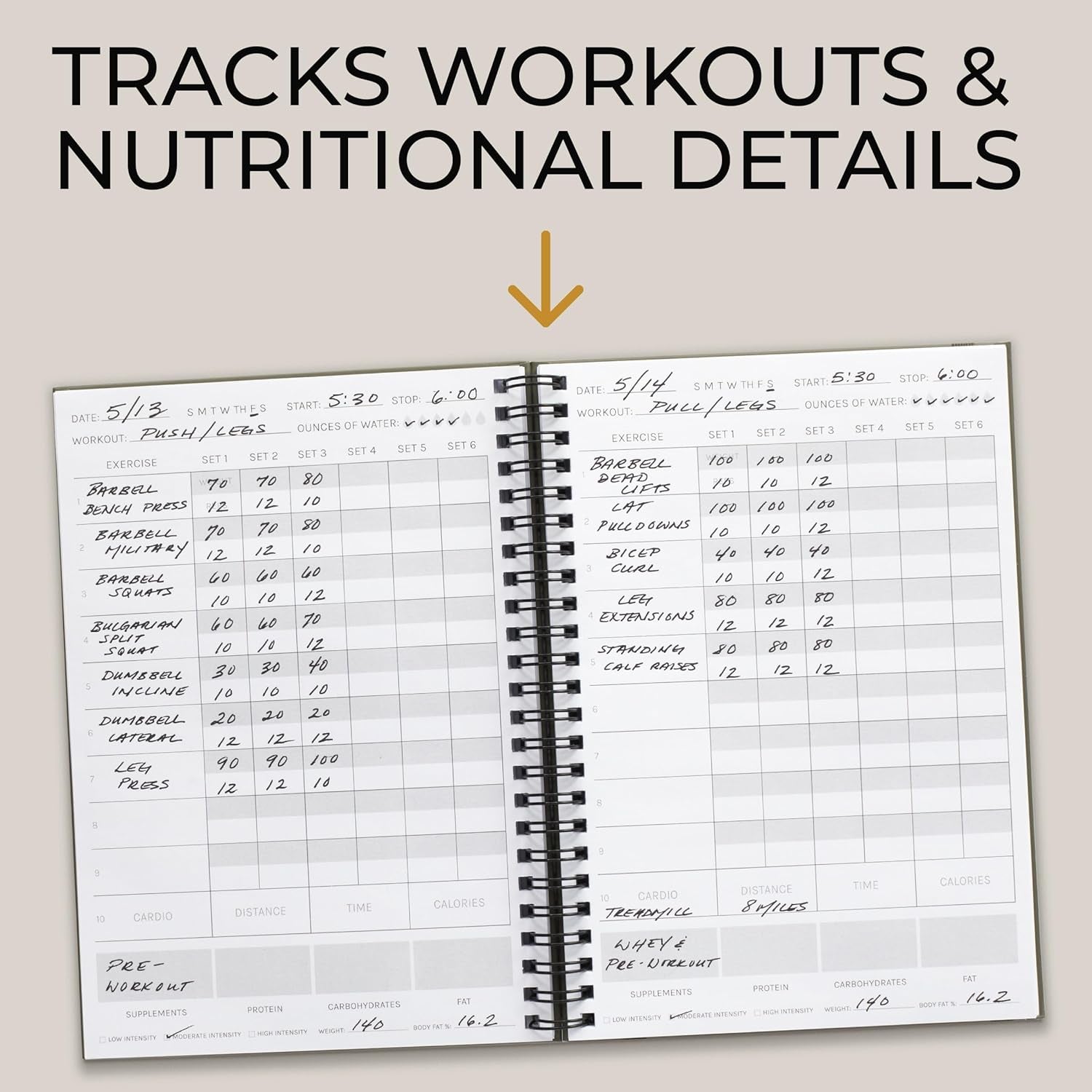 The Ultimate Fitness Journal for Tracking and Crushing Your Gym Goals - Detailed Workout Planner & Log Book for Men and Women - Great Gym Accessories with Calendar, Nutrition & Progress Tracker