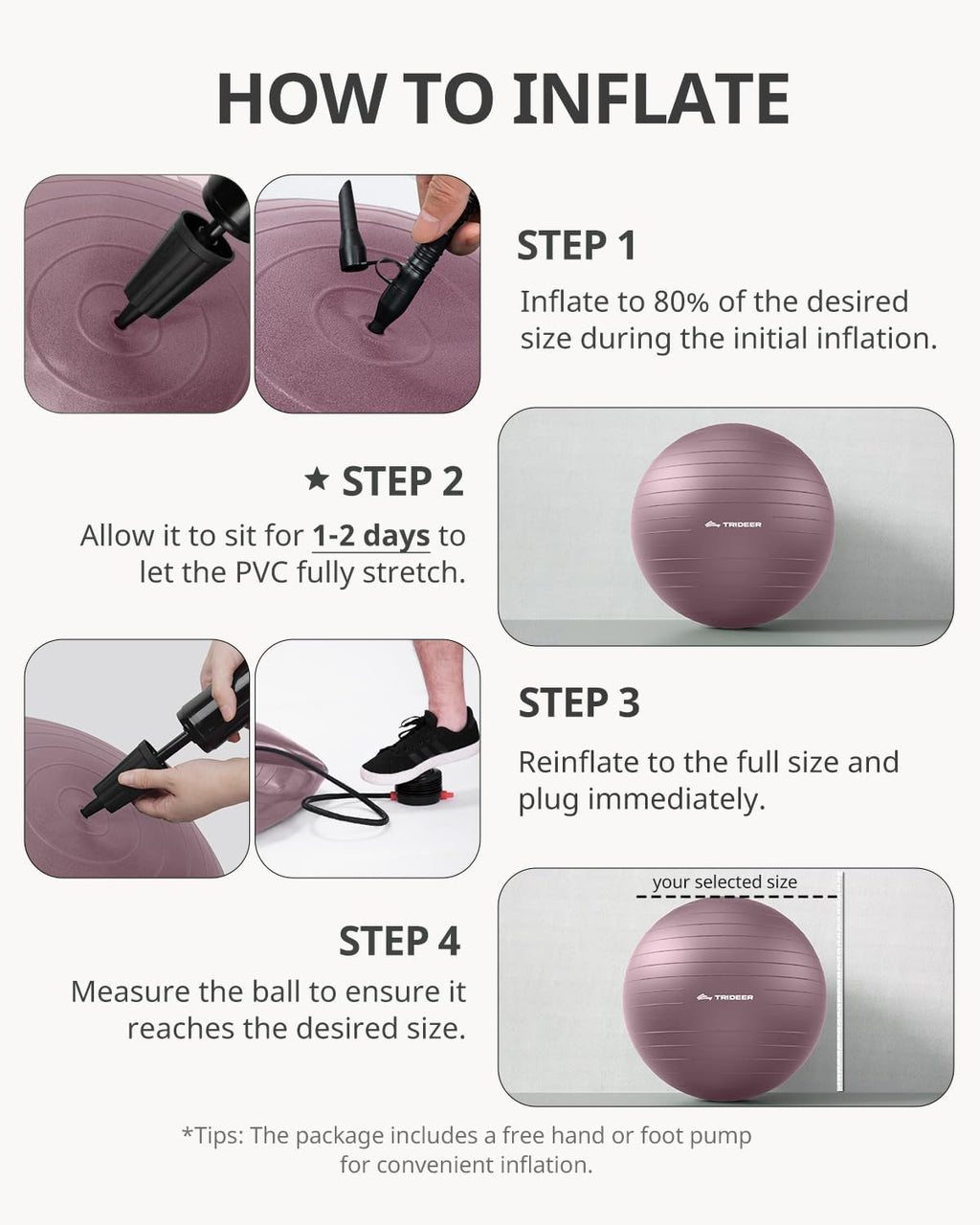 Yoga Ball – Anti-Burst Exercise Ball for Pregnancy, Office, Birthing, Stretching & Core Workout – Home Gym & Therapy