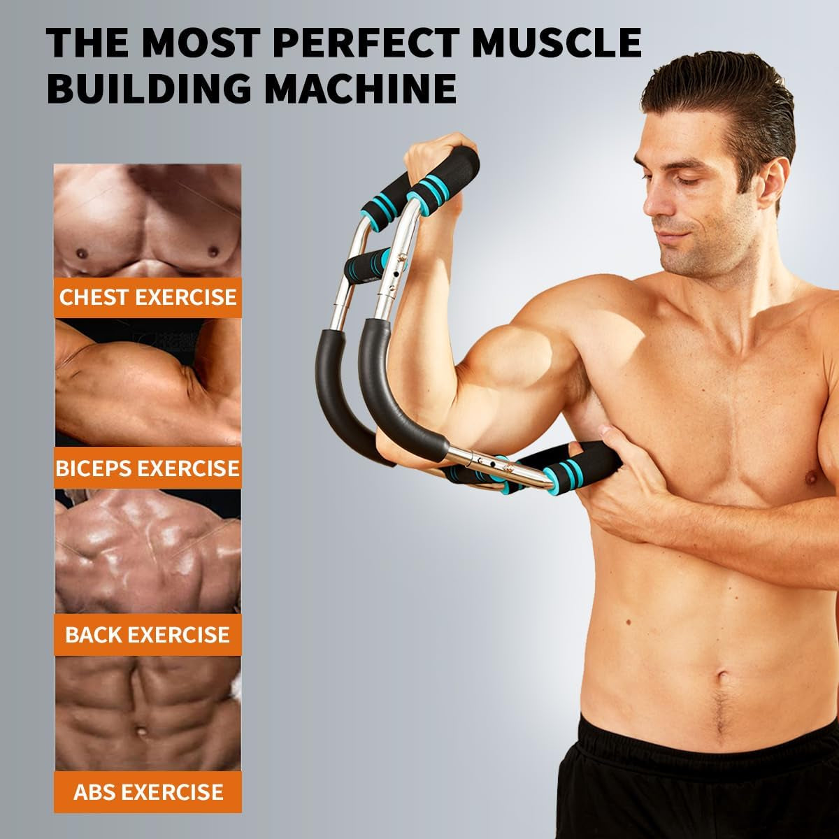 Twister Arm Exerciser,Adjustable Spring Workout Bar, Forearm Triceps Chest Enhanced Exercise Strengthener,Portable Home Fitness Equipment