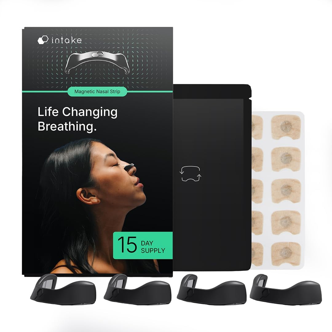 Breathing Nasal Strip Starter Kit (15 Count, Black) - Boost Oxygen , Reduce Snoring, Improve Sleep Quality - Sweat Resistant, Skin Safe Nasal Strips - Extra Strength Snoring Solution